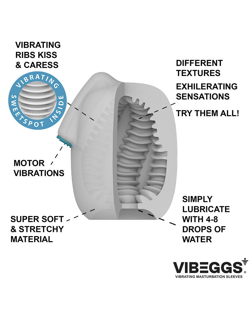 VIBEGGS - Twisty Tongues - Vibrierende Masturbationshülle - Weiß