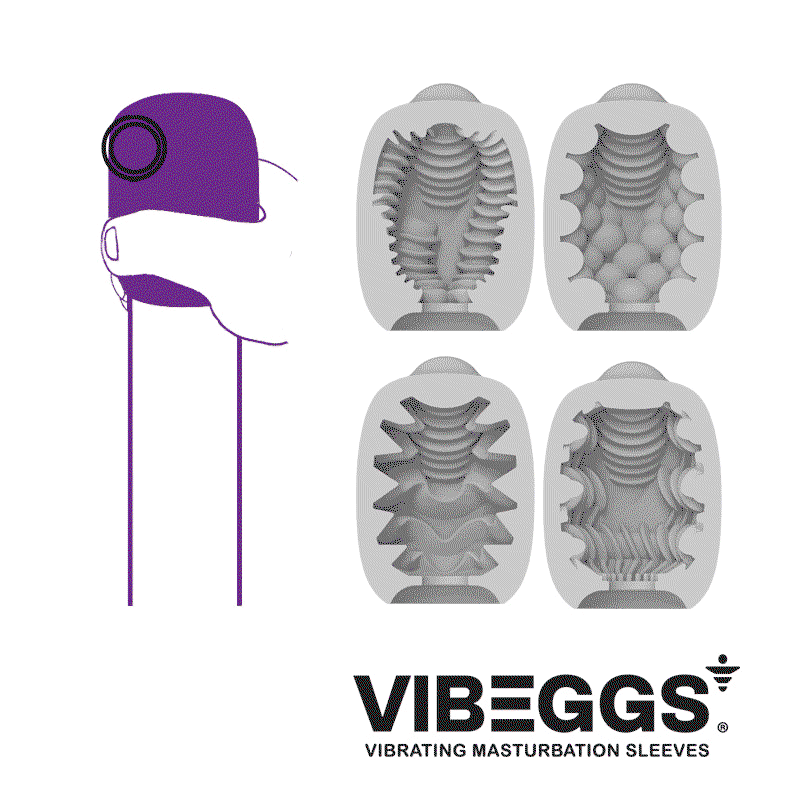 VIBEGGS - Twisty Tongues - Vibrierende Masturbationshülle - Weiß