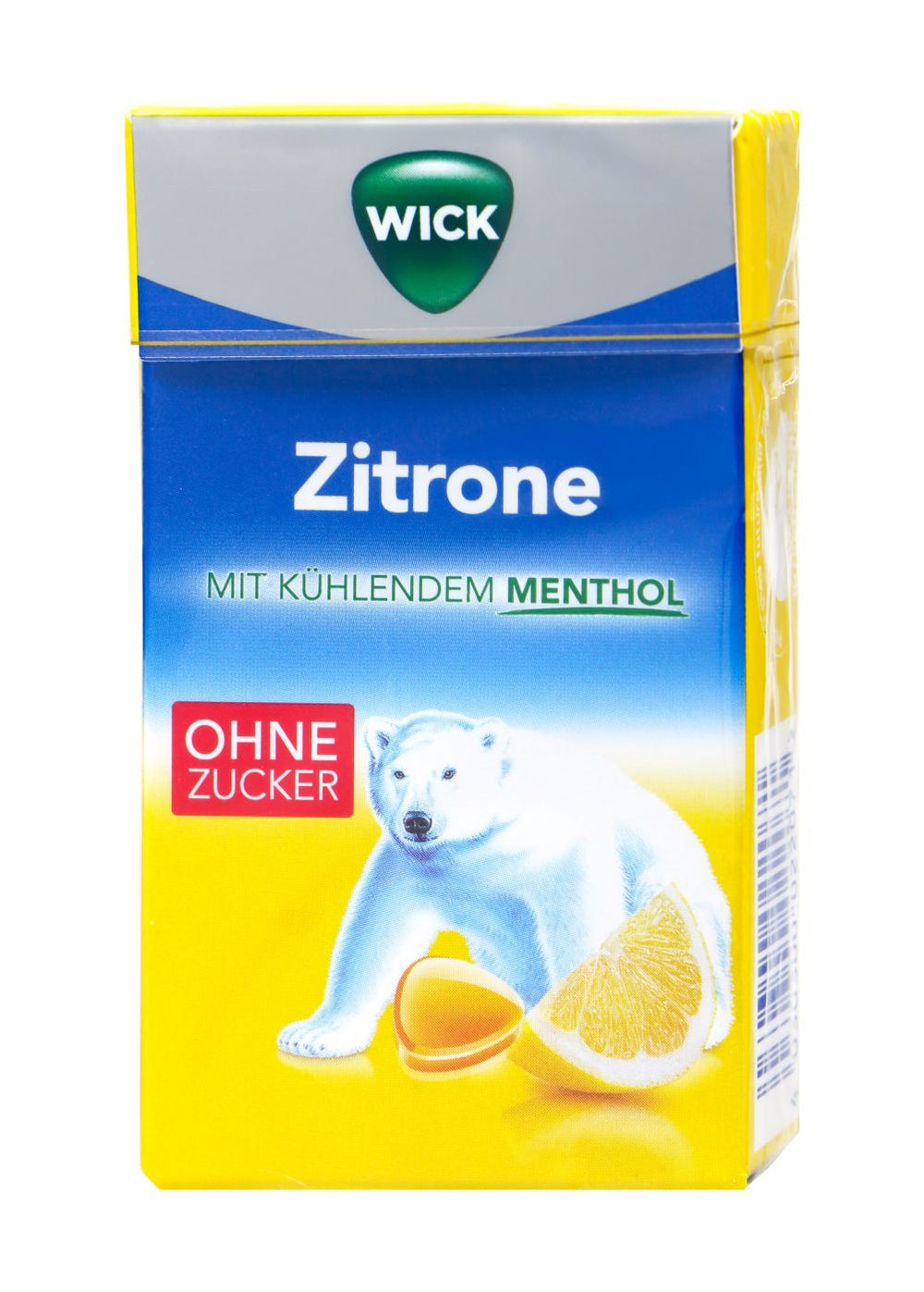 Wick Zitrone mit kühlendem Menthol Box ohne Zucker, 46 g