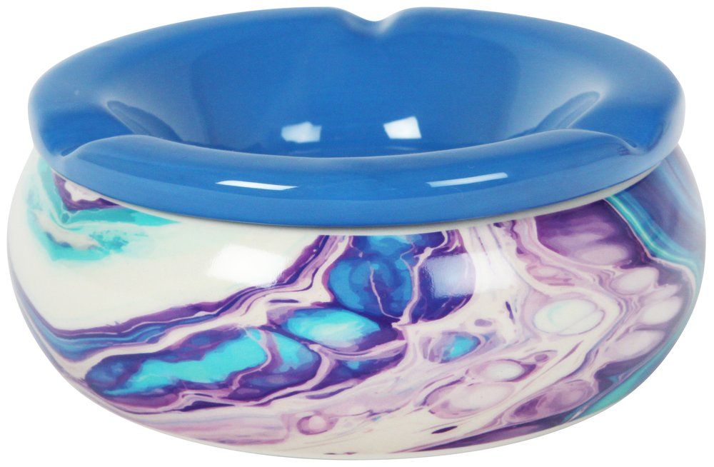 6 x Windaschenbecher Marble, Assortiert