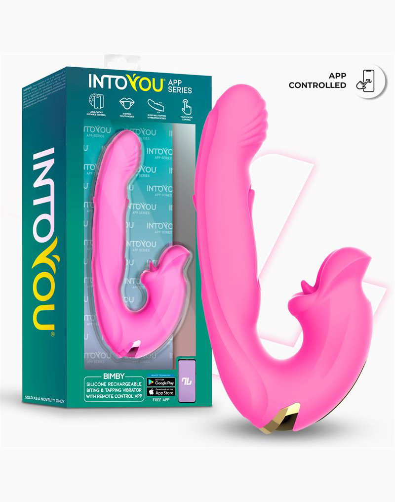 IY – Bimby – Beiß- und Doppelzungenklopf-Vibrator mit App – Pink