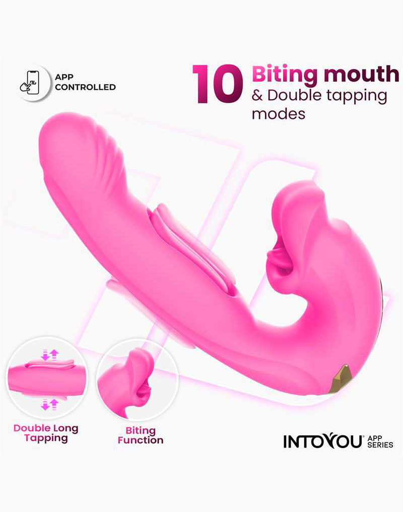 IY – Bimby – Beiß- und Doppelzungenklopf-Vibrator mit App – Pink