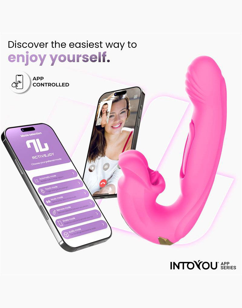 5: IY – Bimby – Beiß- und Doppelzungenklopf-Vibrator mit App – Pink