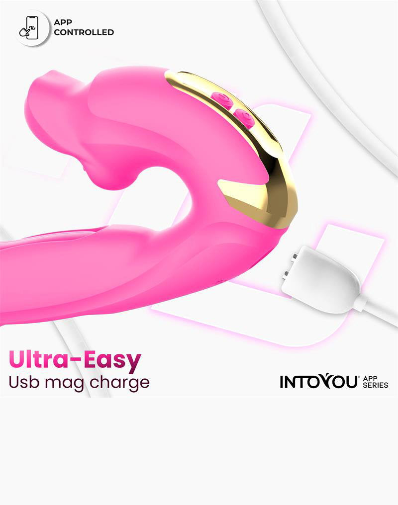IY – Bimby – Beiß- und Doppelzungenklopf-Vibrator mit App – Pink