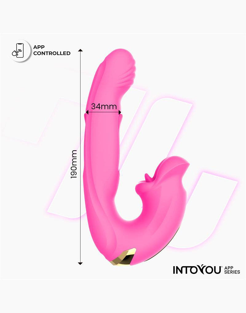 IY – Bimby – Beiß- und Doppelzungenklopf-Vibrator mit App – Pink