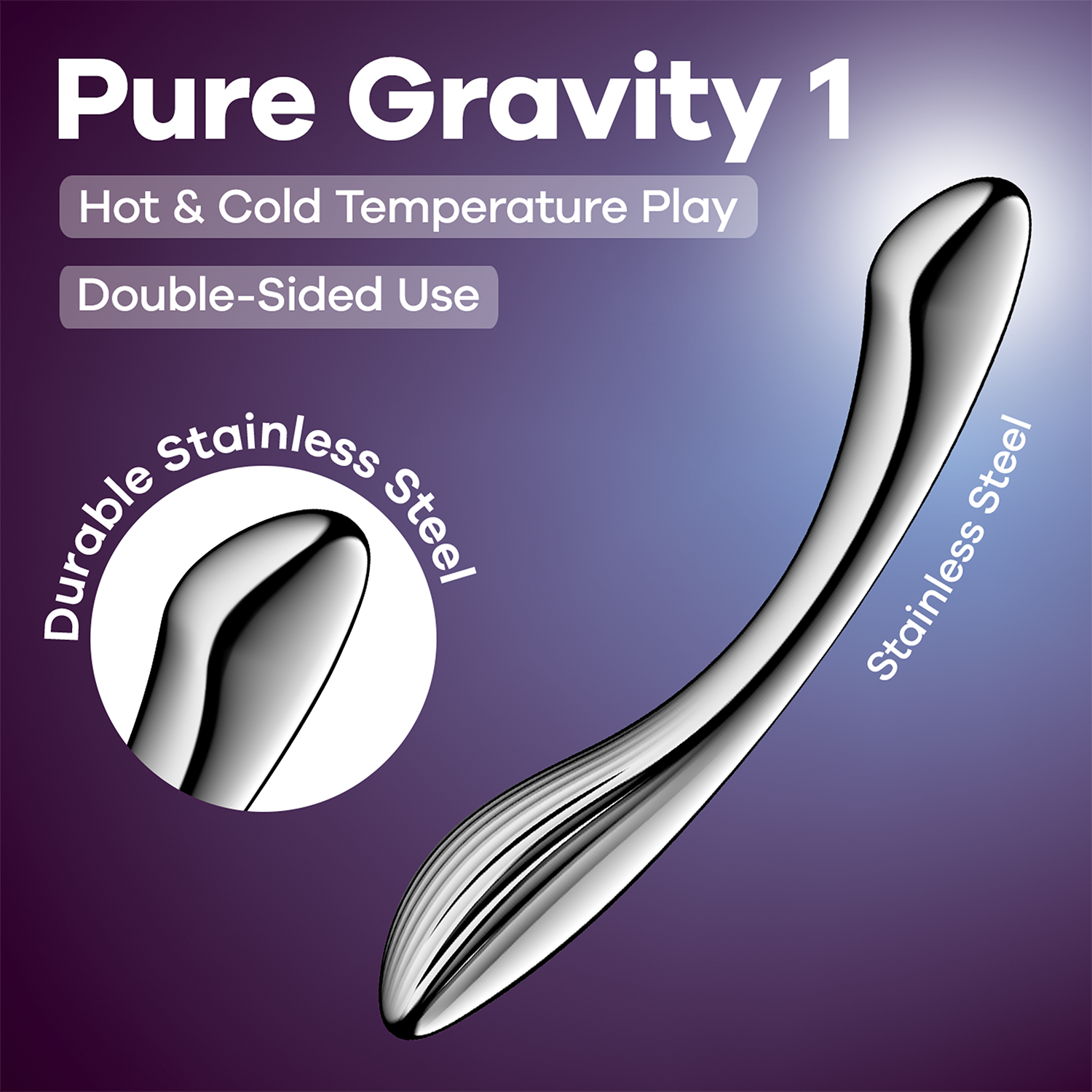 6: Satisfyer – Pure Gravity 1 – Edelstahl-Dildo