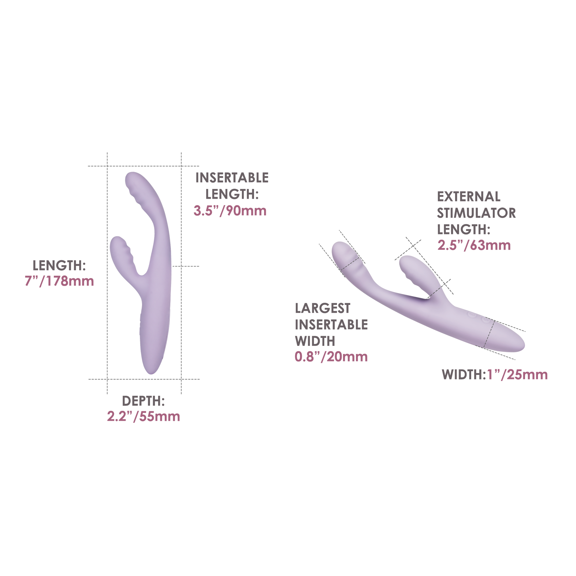 SVAKOM - Cici 2+ - Schlanker G-Punkt Rabbit-Vibrator (mit App-Steuerung) - Lila