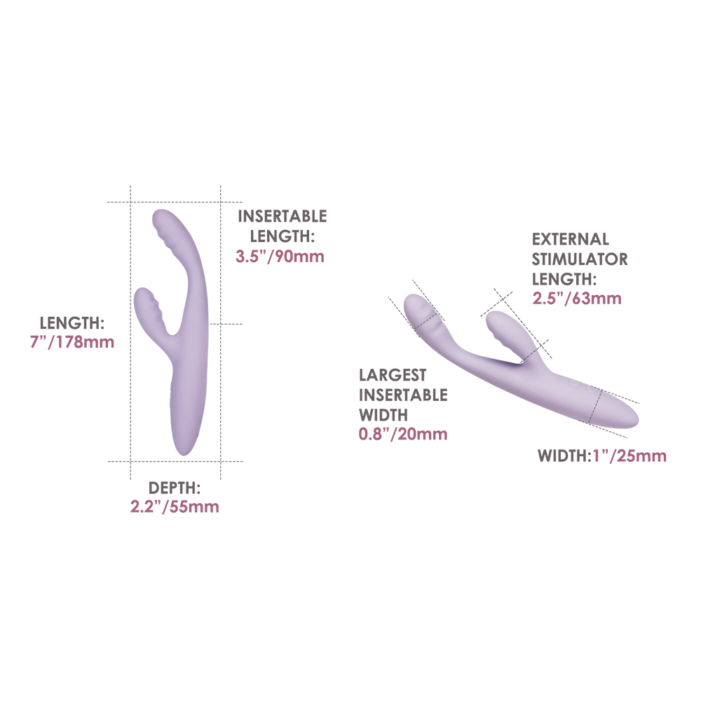 SVAKOM - Cici 2+ - Schlanker G-Punkt Rabbit-Vibrator (mit App-Steuerung) - Lila