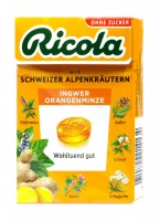 Ricola Böxli Ingwer Orangeminze ZF, 50 g