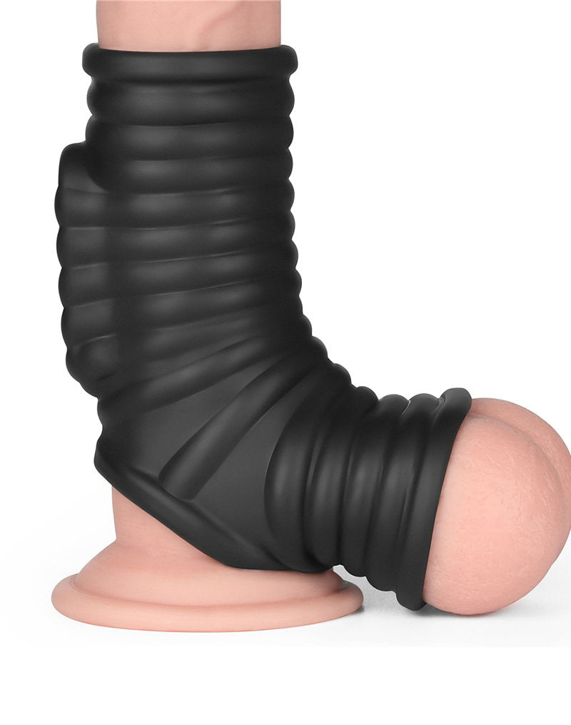 LoveToy - Wave Knights Ring - Vibrierende Penis- und Hodensackmanschette (Ø 2,8 cm) - Schwarz