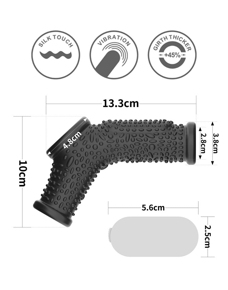 LoveToy - Drip Knights Ring - Vibrierende Penis- und Hodensackmanschette (Ø 2,8 cm) - Schwarz