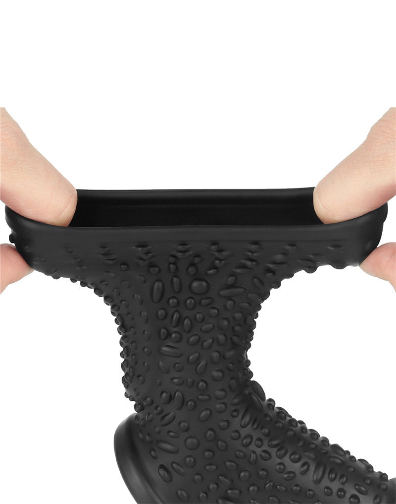 LoveToy - Drip Knights Ring - Vibrierende Penis- und Hodensackmanschette (Ø 2,8 cm) - Schwarz