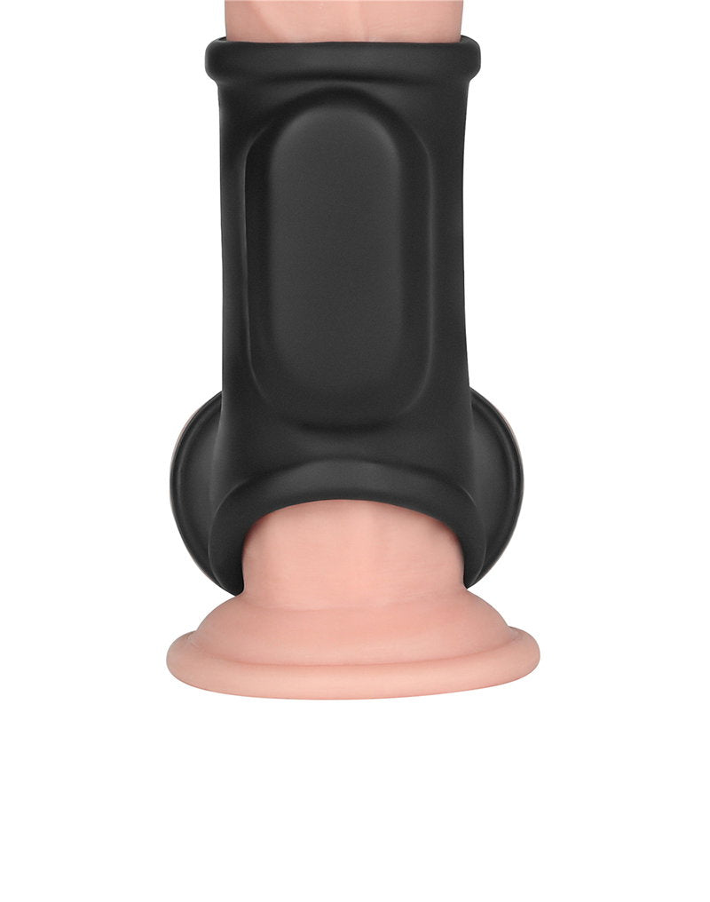LoveToy - Silk Knights Ring - Vibrierende Penis- und Hodensackmanschette (Ø 2,8 cm) - Schwarz