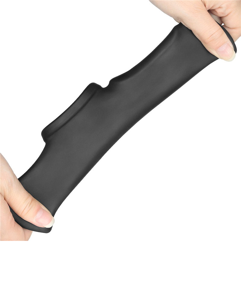 LoveToy - Silk Knights Ring - Vibrierende Penis- und Hodensackmanschette (Ø 2,8 cm) - Schwarz