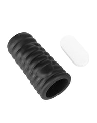 LoveToy - Wave Knights Ring - Vibrierende Penishülse (Ø 3,7 cm) - Schwarz