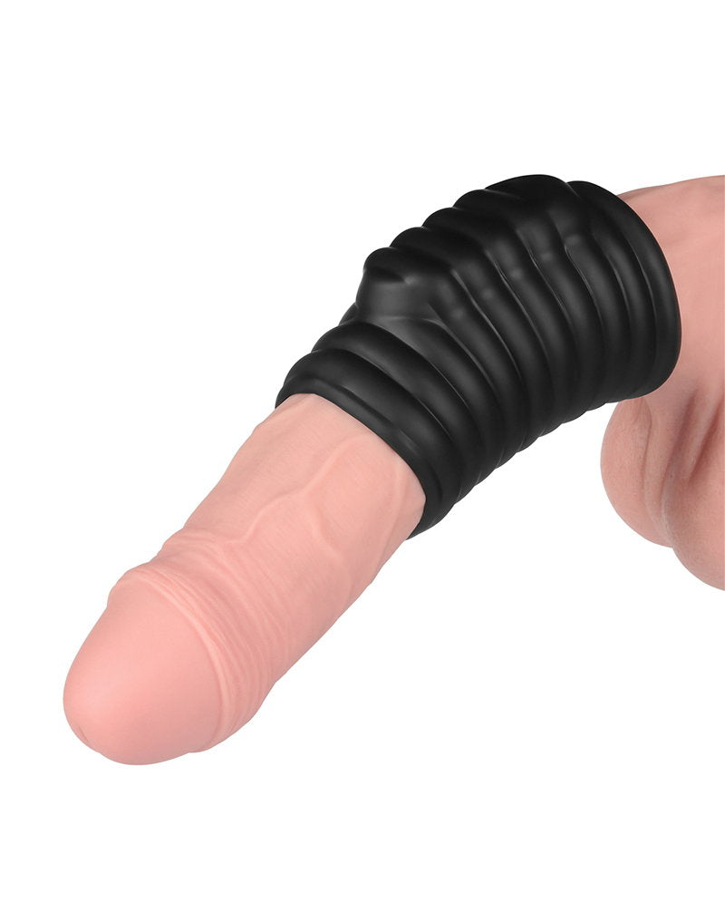 LoveToy - Wave Knights Ring - Vibrierende Penishülse (Ø 3,7 cm) - Schwarz