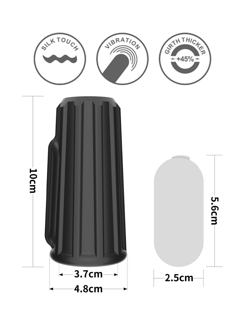 11: LoveToy - Ridge Knights Ring - Vibrierende Penishülse (Ø 3,7 cm) - Schwarz