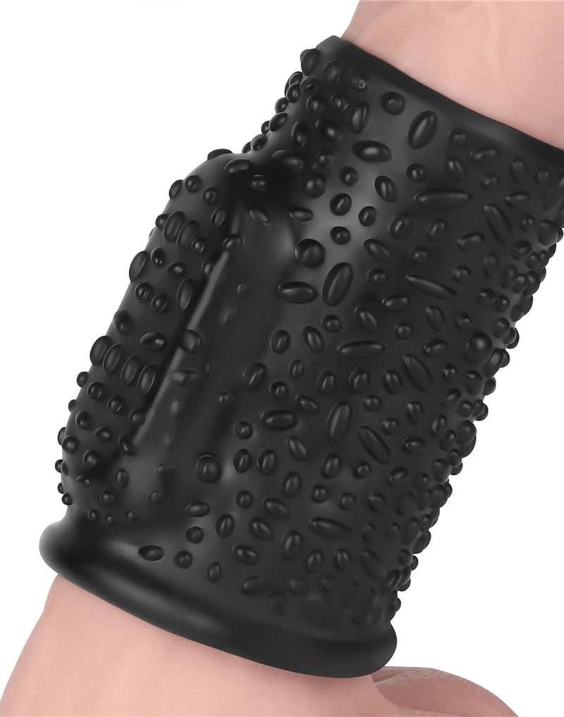 LoveToy - Drip Knights Ring - Vibrierende Penishülse (Ø 3,7 cm) - Schwarz