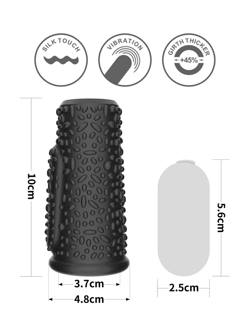 LoveToy - Drip Knights Ring - Vibrierende Penishülse (Ø 3,7 cm) - Schwarz