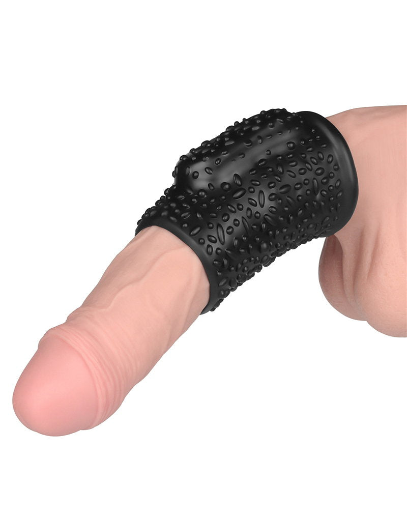 7: LoveToy - Drip Knights Ring - Vibrierende Penishülse (Ø 3,7 cm) - Schwarz