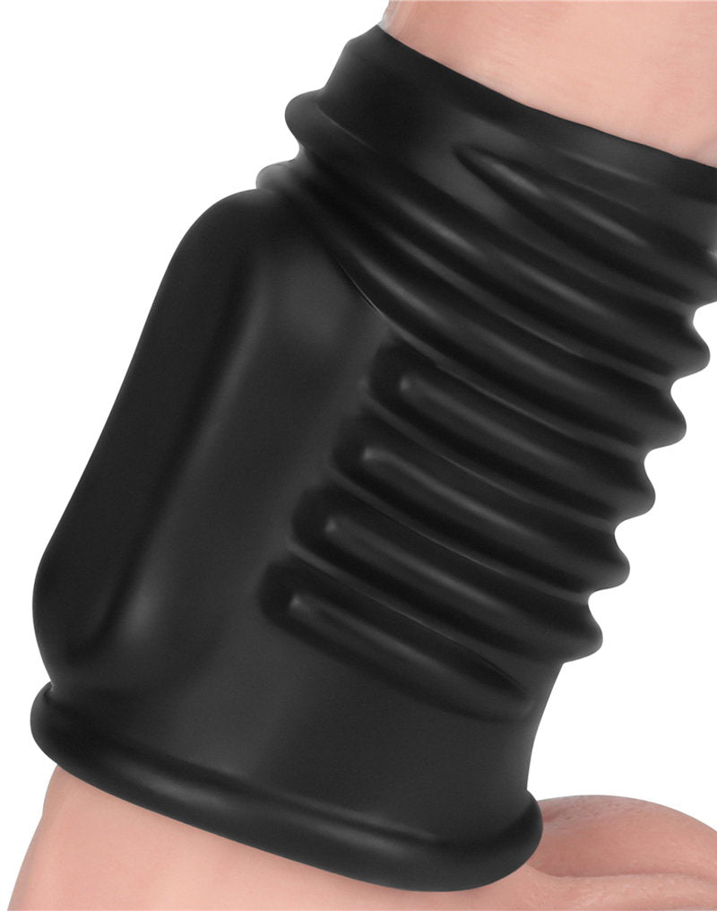 6: LoveToy - Spiral Knights Ring - Vibrierende Penishülse (Ø 3,7 cm) - Schwarz