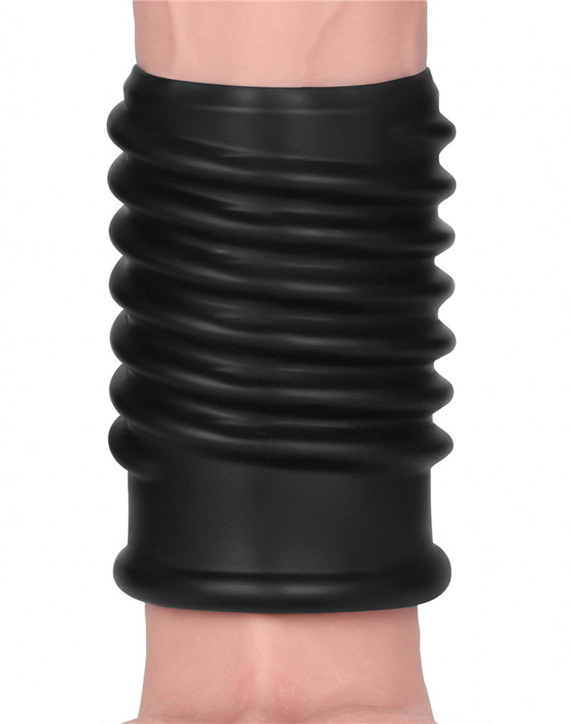 4: LoveToy - Spiral Knights Ring - Vibrierende Penishülse (Ø 3,7 cm) - Schwarz