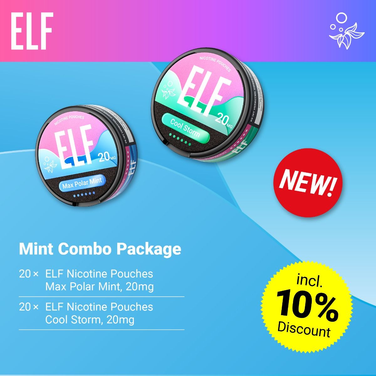ELF Nicotine Pouches - Mint Combo Package
