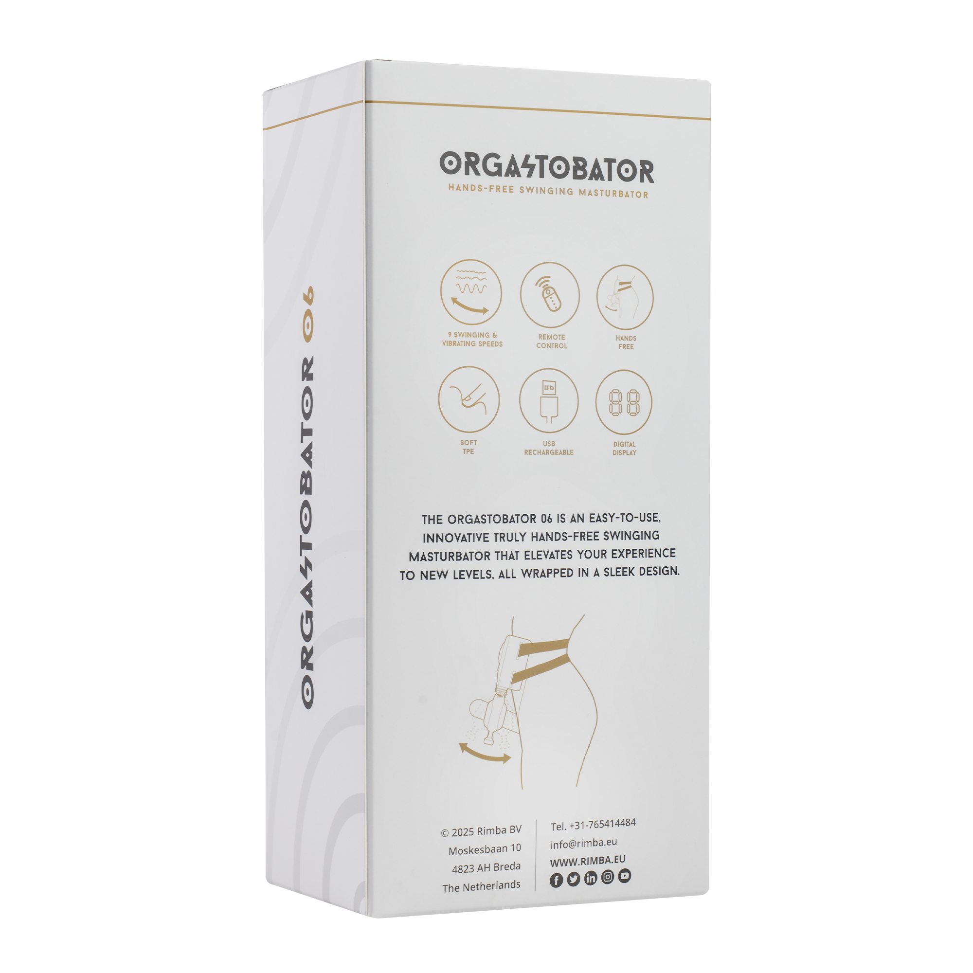 Rimba Toys – Orgastobator 06 – Masturbator für Männer mit Schwingfunktion – Schwarz