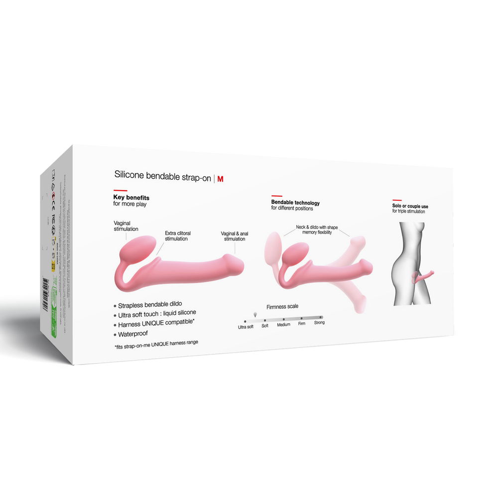 4: Strap-On-Me - Semi-Realistischer biegsamer Strap-On Dildo Größe M - Pink