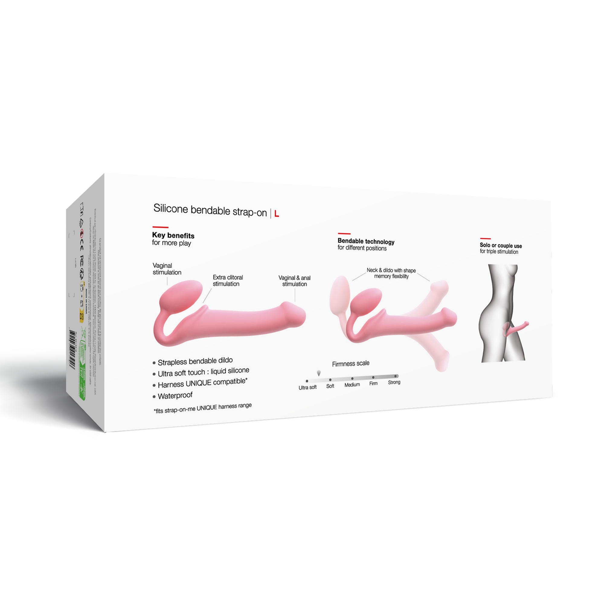 4: Strap-On-Me - Semi-Realistischer biegsamer Strap-On Dildo Größe L - Pink