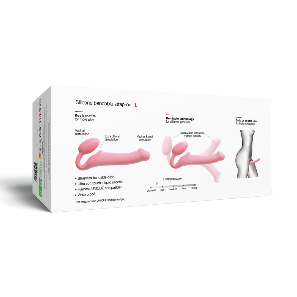 4: Strap-On-Me - Semi-Realistischer biegsamer Strap-On Dildo Größe L - Pink