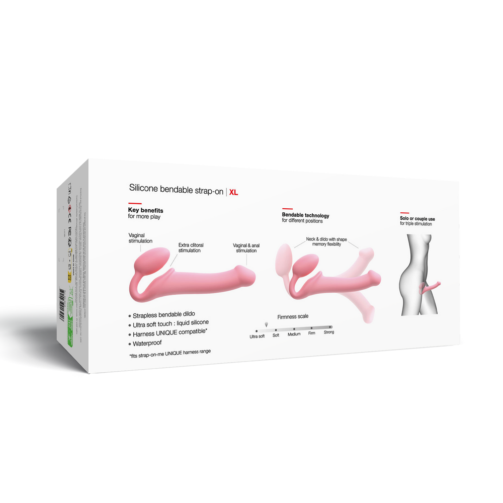 Strap-On-Me - Semi-Realistischer biegsamer Strap-On Dildo Größe XL - Pink