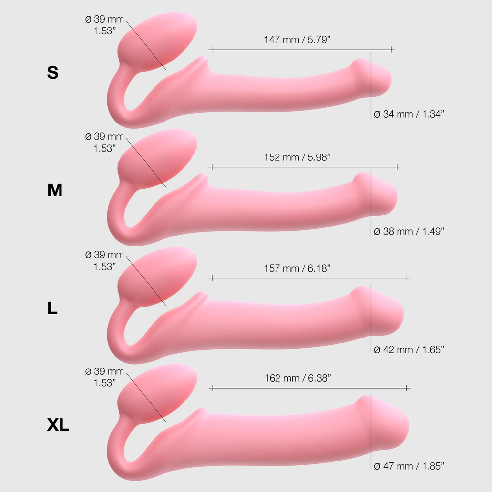 Strap-On-Me - Semi-Realistischer biegsamer Strap-On Dildo Größe XL - Pink