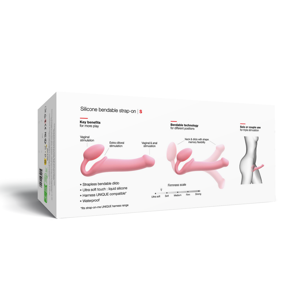 Strap-On-Me - Semi-Realistischer biegsamer Strap-On Dildo Größe S - Pink