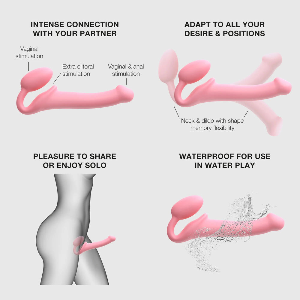 Strap-On-Me - Semi-Realistischer biegsamer Strap-On Dildo Größe S - Pink