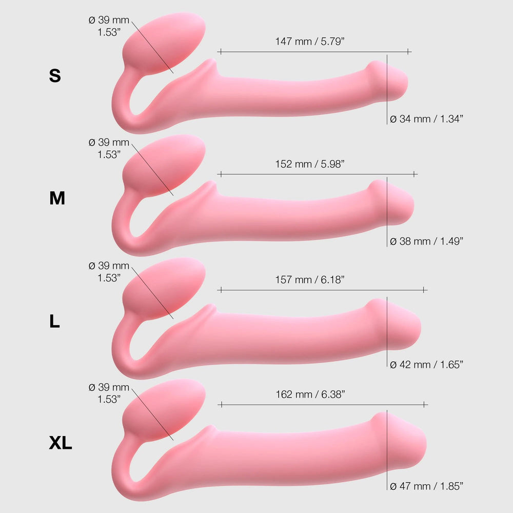 Strap-On-Me - Semi-Realistischer biegsamer Strap-On Dildo Größe S - Pink