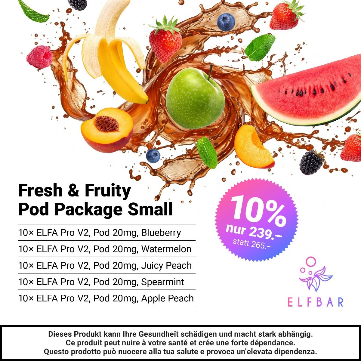 Bundle ELFA Pro fresh & fruity small 10%