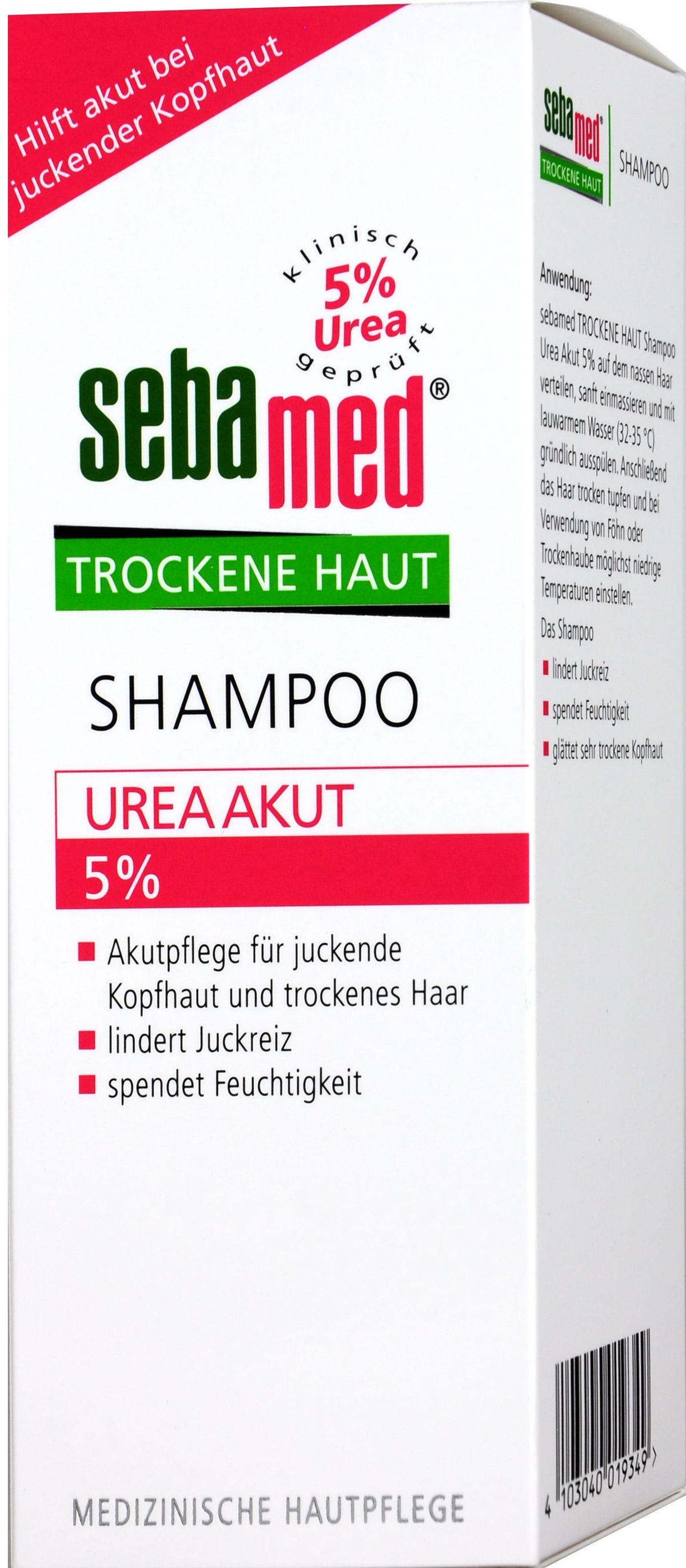 Sebamed Trockene Haut Urea 5 % Shampoo für juckende Kopfhaut, 200 ml