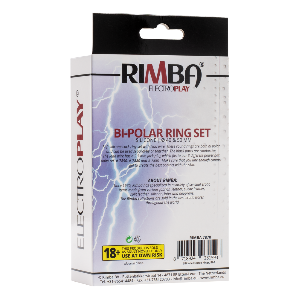 Rimba Elektro Sex Silikon Cockringen, bi polair, rund