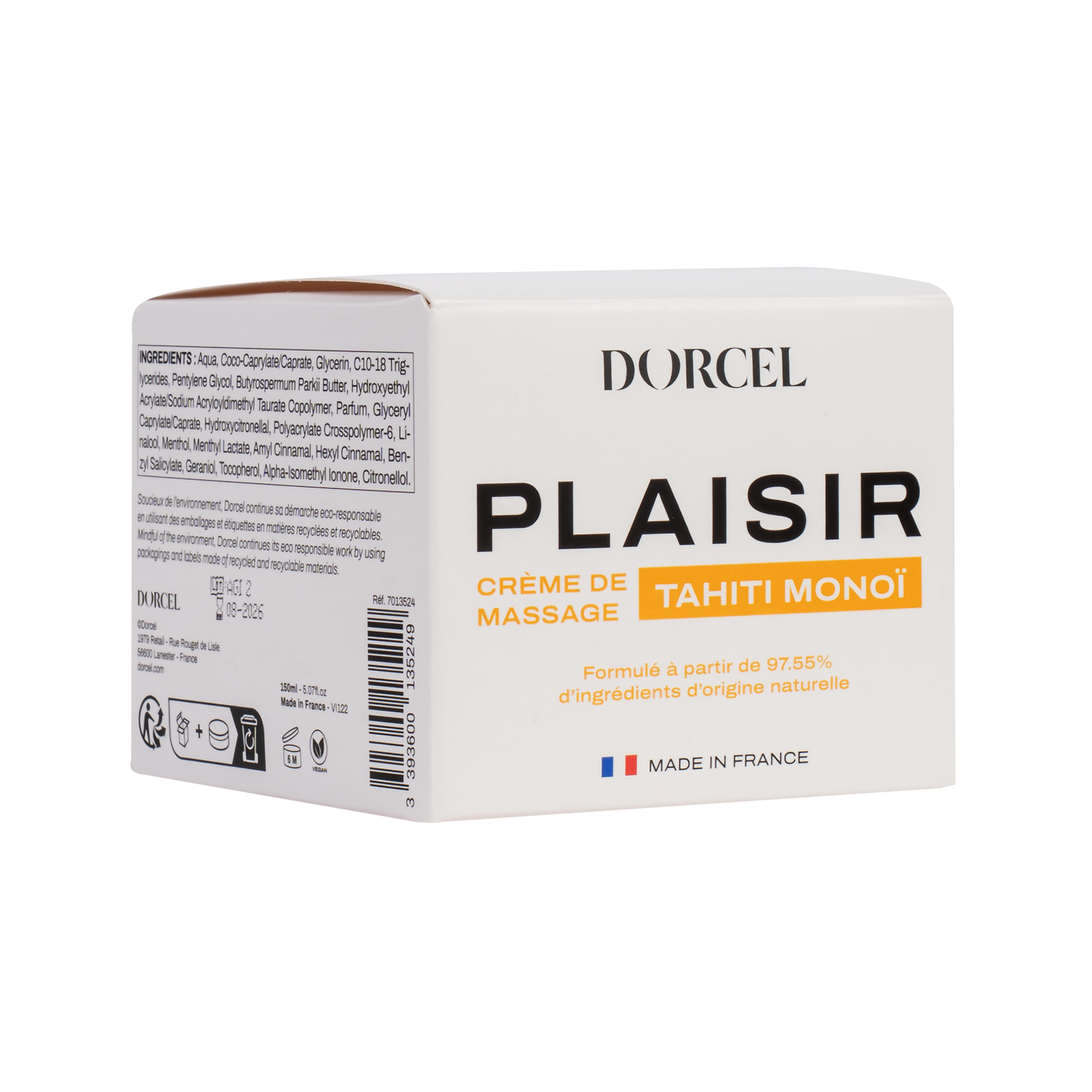 Dorcel - Plaisir - Tahiti Monoï - Massagecreme - 150 ml