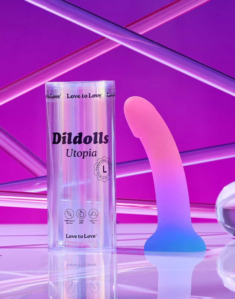 Love to Love – Utopia – Dildolls – Größe L – Rosa/Violett/Blau