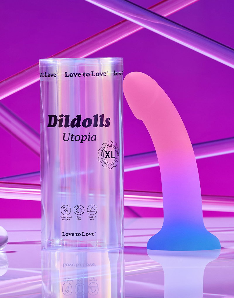 Love to Love – Utopia – Dildolls – Größe XL – Rosa/Violett/Blau