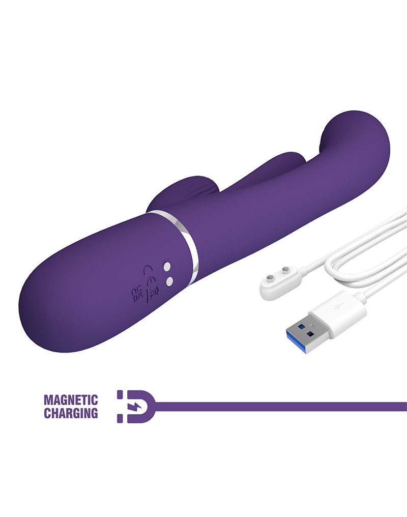9: Pretty Love - Shania - Rabbit-Vibrator mit Stoßfunktion - Tiefes Lila