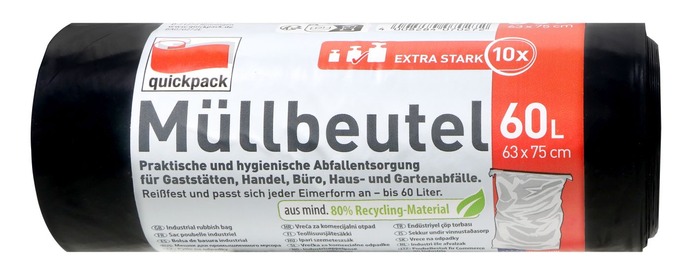 Quickpack Müllbeutel 60 l, 63x75, 10 er