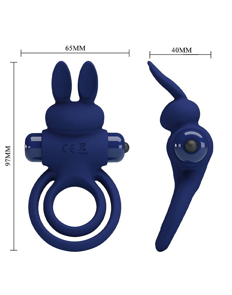 6: Pretty Love - Darey - Rabbit Cock Ring - Tiefblau