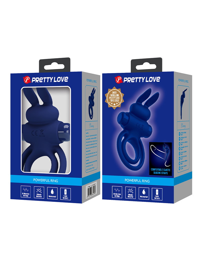 Pretty Love - Darey - Rabbit Cock Ring - Tiefblau