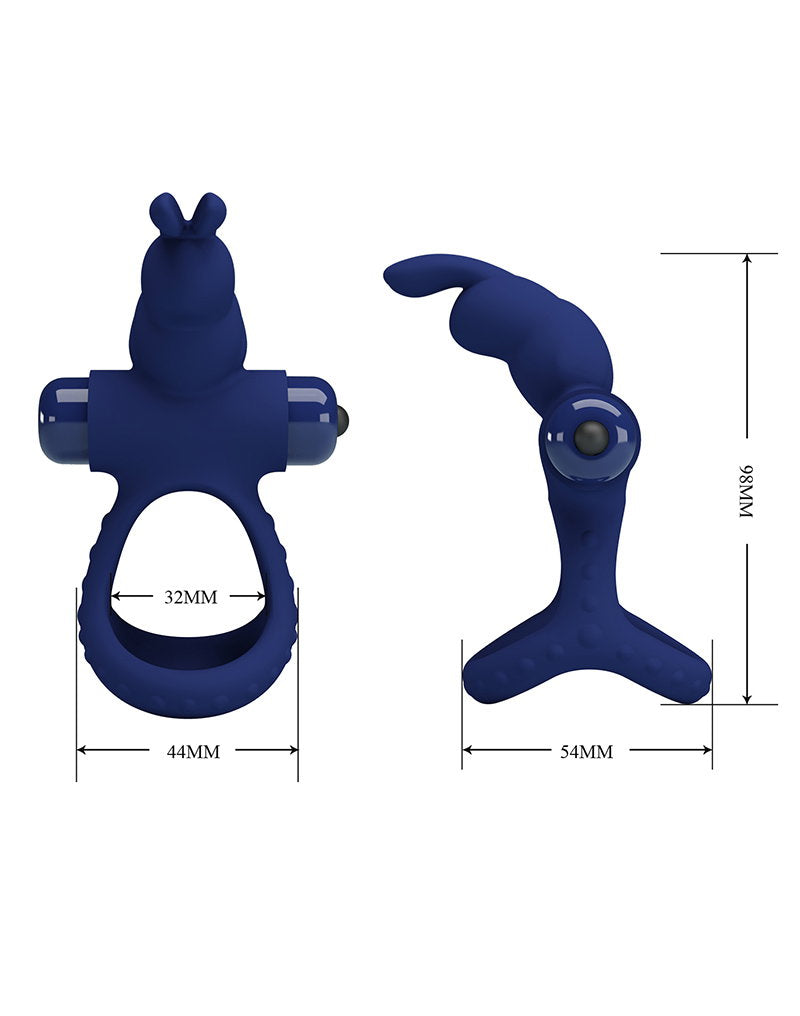 7: Pretty Love - Luchito - Rabbit Cock Ring - Tiefblau