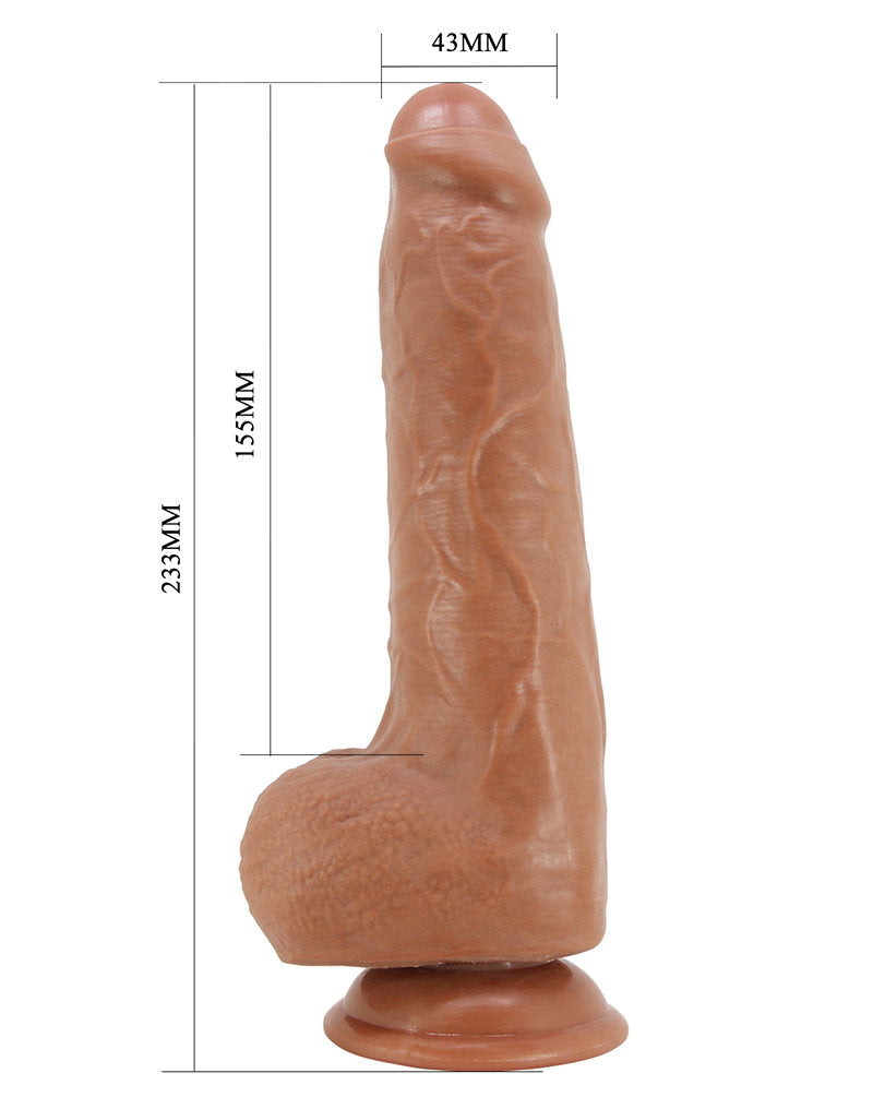 5: Pretty Love – Draco – realistischer Dildo mit gleitender Haut, 23,3 cm - Braun