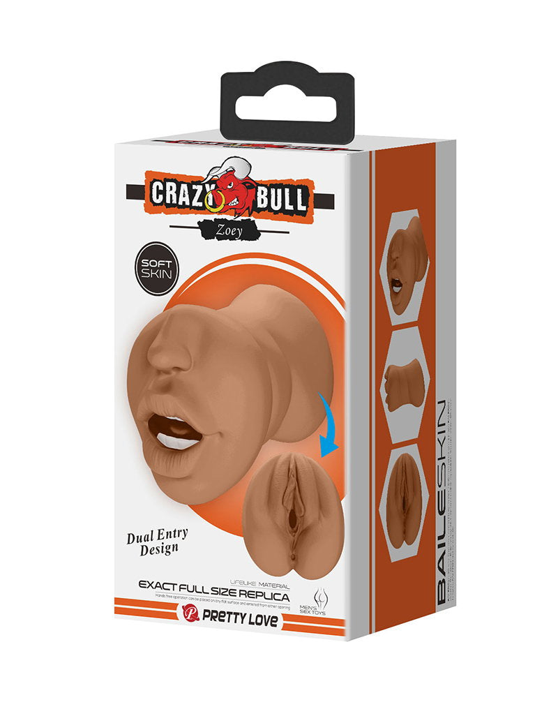 2: Crazy Bull - Zoey - Premium Dual Channel Masturbatur für Männer - Braun