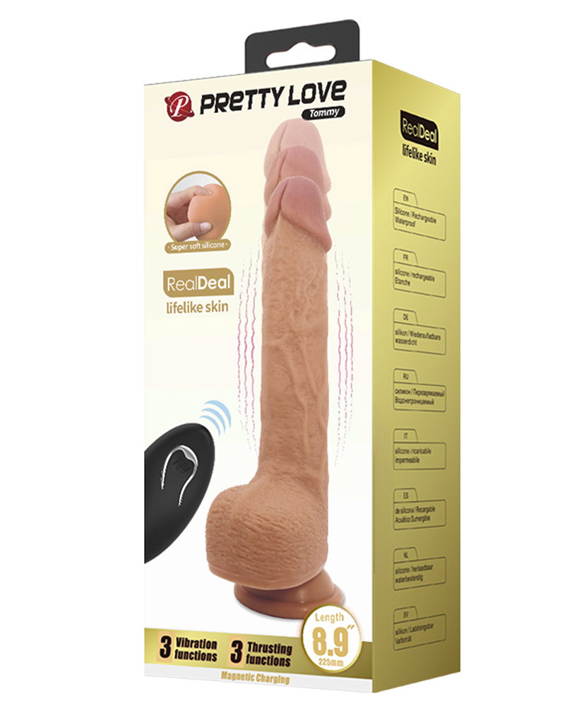 Pretty Love - Tommy -  Thrusting Lebensechte Skin Vibrator - Hellbraun